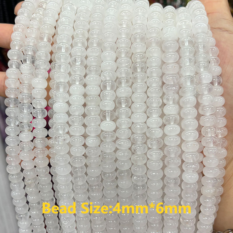 1 String Rock Crystal Quartz Natural Stones Wheel Beads Jewelry Beads 